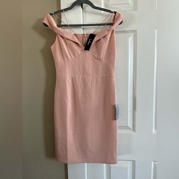 NWT Lulus Women Reason to celebrate off the shoulder bodycon mini dress. size M - Picture 3 of 7